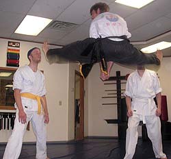 Inst Garofalo demonstrating the split kick